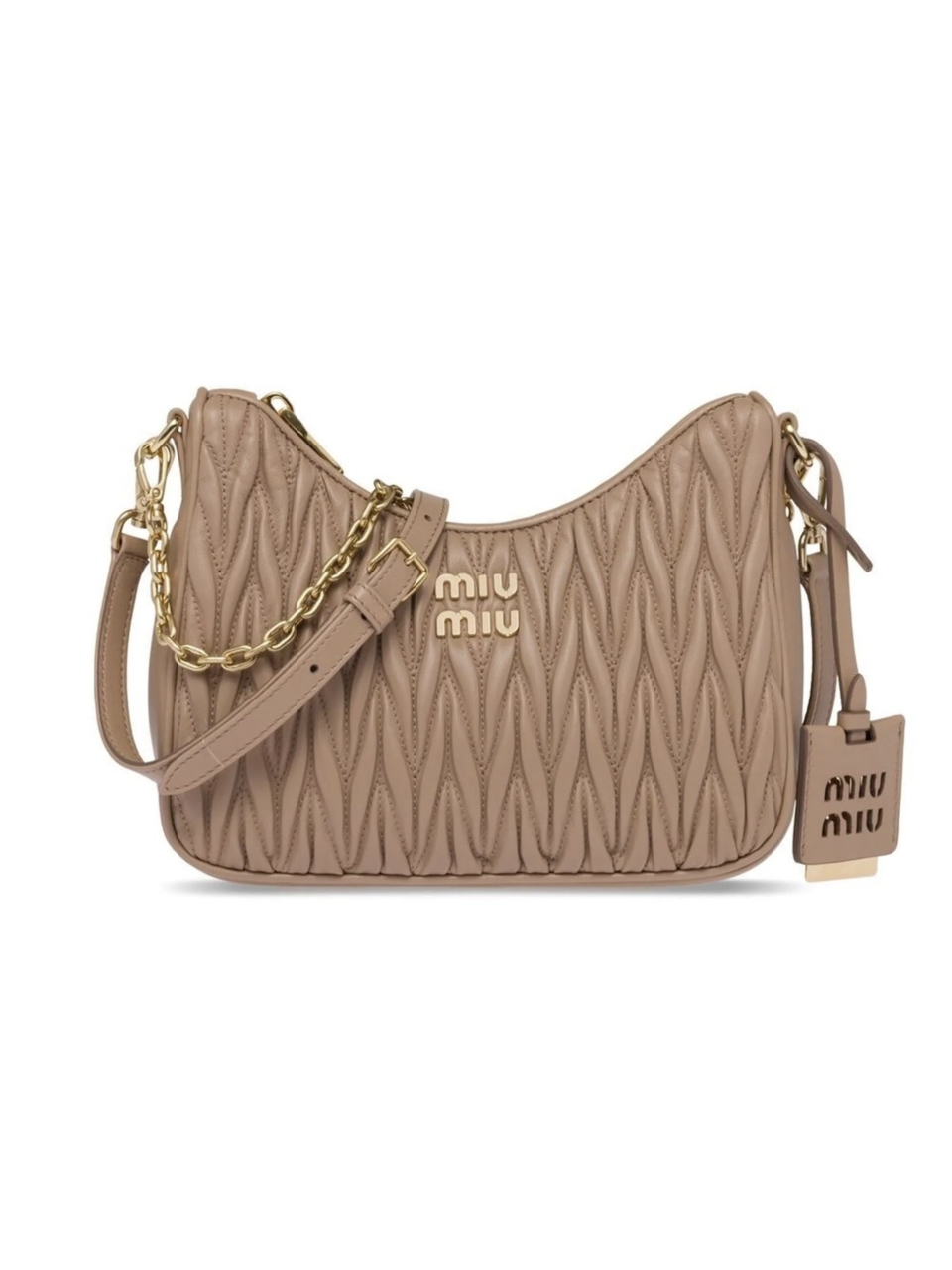 Стеганая сумка на плечо из кожи Miu miu